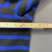Blue Black Striped Lauren Ralph Lauren Knit Jumper Sweater Womens XL