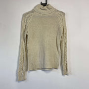 Beige Lauren Ralph Lauren Turtleneck Knit Sweater Jumper Womens Small