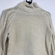 Beige Lauren Ralph Lauren Turtleneck Knit Sweater Jumper Womens Small