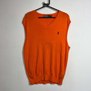 Orange Polo Ralph Lauren Vest Knit Jumper Vest Large