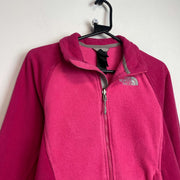 Hot Pink North Face zip up Fleece Women's Medium