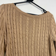 Brown Lauren Ralph Lauren Cable Knit Sweater Jumper Womens Small