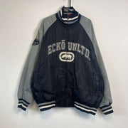 Vintage Grey Black y2k Ecko Bomber Jacket 2XL