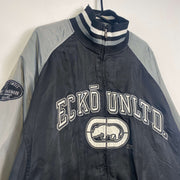 Vintage Grey Black y2k Ecko Bomber Jacket 2XL