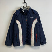 Navy and White Reebok Jacket Women's Large