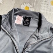 Y2k Grey and Black Adidas Track Jacket Women's Medium
