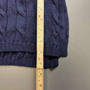 Navy Polo Ralph Lauren Cable Knitwear Sweater Womens Medium