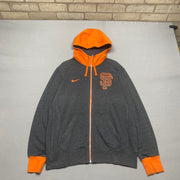 Grey and Orange Nike zip up Hoodie