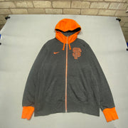 Grey and Orange Nike zip up Hoodie