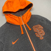 Grey and Orange Nike zip up Hoodie