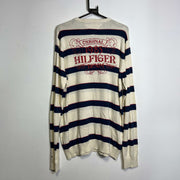 White Navy Tommy Hilfiger Knitwear Sweater 2XL