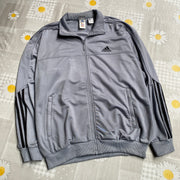 Vintage 90s Grey Adidas Track Jacket Men's Large