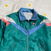 Vintage Cyan Windbreaker Jacket Men's XL