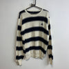 Navy and White Izod Knitwear Sweater Men's Large