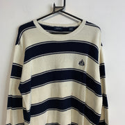 Navy and White Izod Knitwear Sweater Men's Large