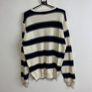 Navy and White Izod Knitwear Sweater Men's Large