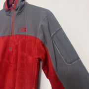 Red Grey North Face Half Zip Fleece Men's Small