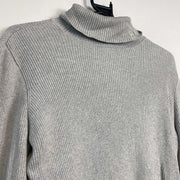 Grey Lauren Ralph Lauren Turtleneck Knit Jumper Sweater Womens Large