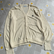 Vintage Pastel Yellow Izod Cardigan Sweater Men's LArge