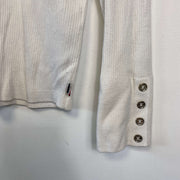 White Tommy Hilfiger V-Neck Knit Jumper Sweater Womens Large
