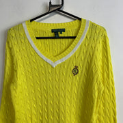 Yellow Ralph Lauren Cable Knit Sweater Women's Small