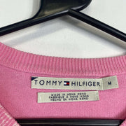 Pink Tommy Hilfiger Knit Jumper Sweater Paisley Cardigan Womens Medium