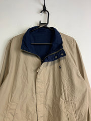 Beige and Navy Polo Ralph Lauren Reversible Jacket Men's XL