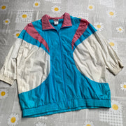 Vintage Blue and White Windbreaker Jacket Men's XL