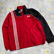 Y2K Black and Red Adidas Windbreaker Jacket Men's Large