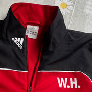 Y2K Black and Red Adidas Windbreaker Jacket Men's Large