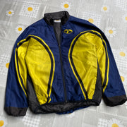 Vintage Navy and Yellow Windbreaker Jacket Men's Medium