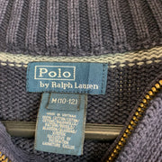 Vintage Navy and Grey Polo Ralph Lauren Knitwear Sweater Women's Meidum