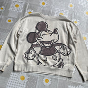 White Disney Mickey Mouse Print Sweatshirt Women's Large