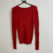 Red Polo Ralph Lauren Cable Knit Sweater Women's Medium