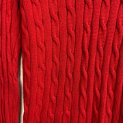 Red Polo Ralph Lauren Cable Knit Sweater Women's Medium