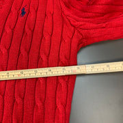 Red Polo Ralph Lauren Cable Knit Sweater Women's Medium