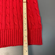 Red Polo Ralph Lauren Cable Knit Sweater Women's Medium