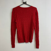 Red Polo Ralph Lauren Cable Knit Sweater Women's Large