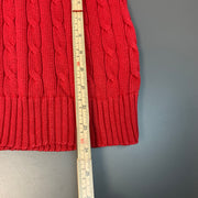 Red Polo Ralph Lauren Cable Knit Sweater Women's Large