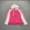 White and Pink Adidas Track Jacket Women's Medium