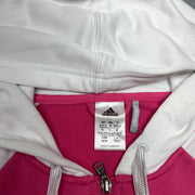 White and Pink Adidas Track Jacket Women's Medium