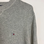 Grey Tommy Hilfiger Knit Sweater Jumper Small