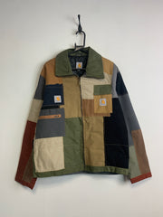 Reworked Carhartt Multi-colour Splicing Jacket Men's Large