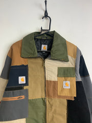 Reworked Carhartt Multi-colour Splicing Jacket Men's Large