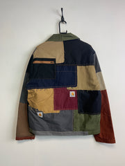 Reworked Carhartt Multi-colour Splicing Jacket Men's Large