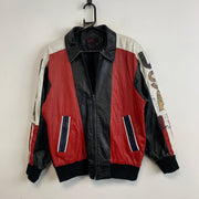 Black and Red USA Leather Jacket Men's Medium