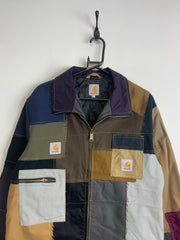 Reworked Carhartt Multi-colour Splicing Jacket Men's Large