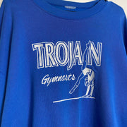 Vintage Blue Trojan Gymnastics Sweatshirt XL