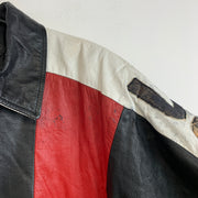 Black and Red USA Leather Jacket Men's Medium