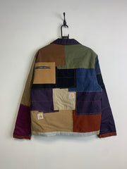 Reworked Carhartt Multi-colour Splicing Jacket Men's Large